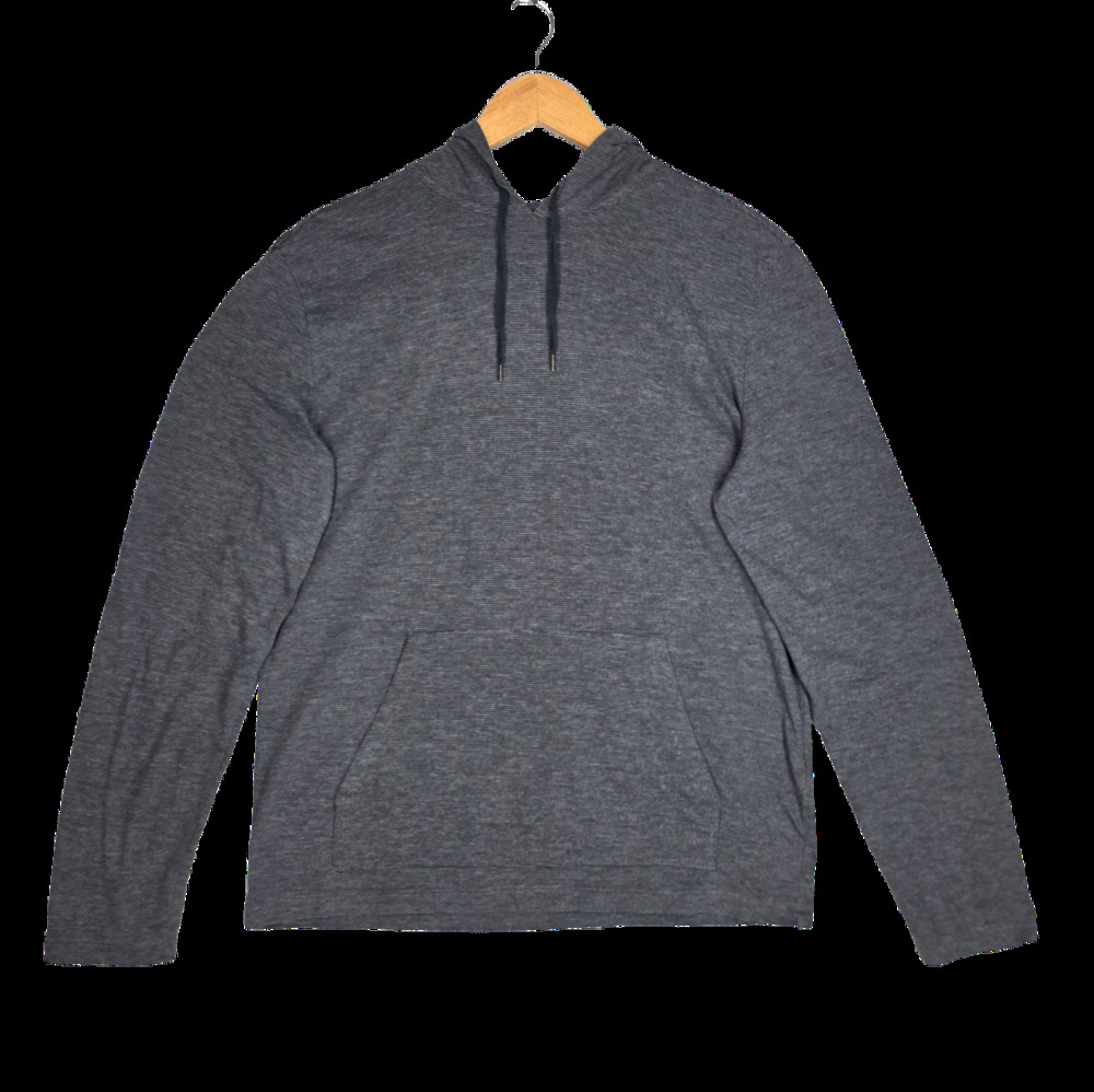 JOHN VARVATOS U.S.A. MEN’S CHARCOAL GRAY LIGHTWEIGHT HOODED LONG‑SLEEVE – SIZE M